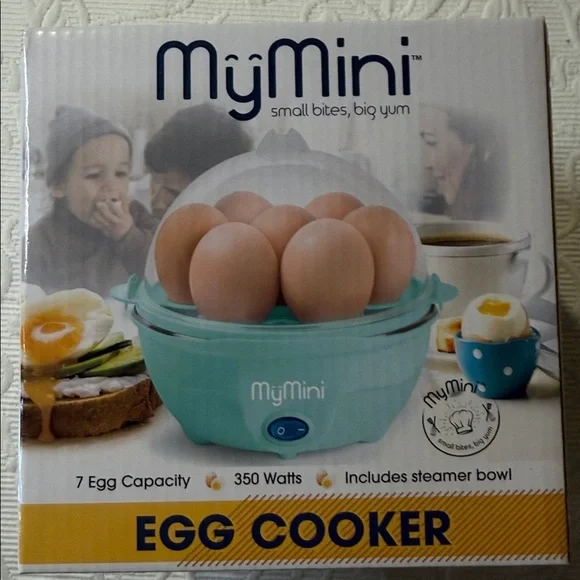 My Mini Egg Cooker - Blue Includes steamer bowl.