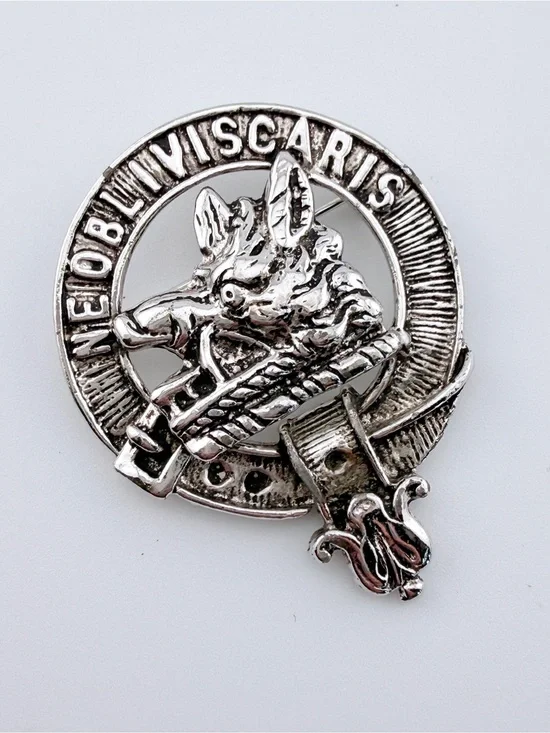 Art Pewter Clan Campbell Badge - Boar's Head Scottish Brooch Pin