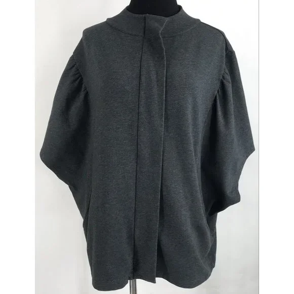 Lilla P Cape Womens Large L Charcoal Gray Pockets‎ Jacket