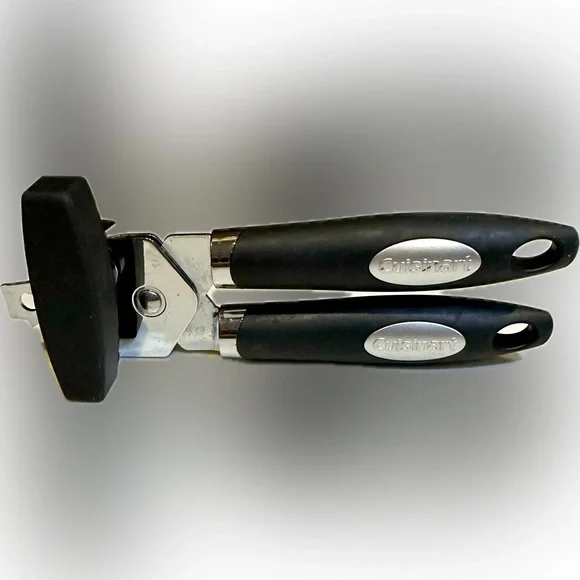 CUISINART HANDHELD MANUAL CAN OPENER STAINLESS STEEL KITCHEN TOOL RUBBER HANDLE