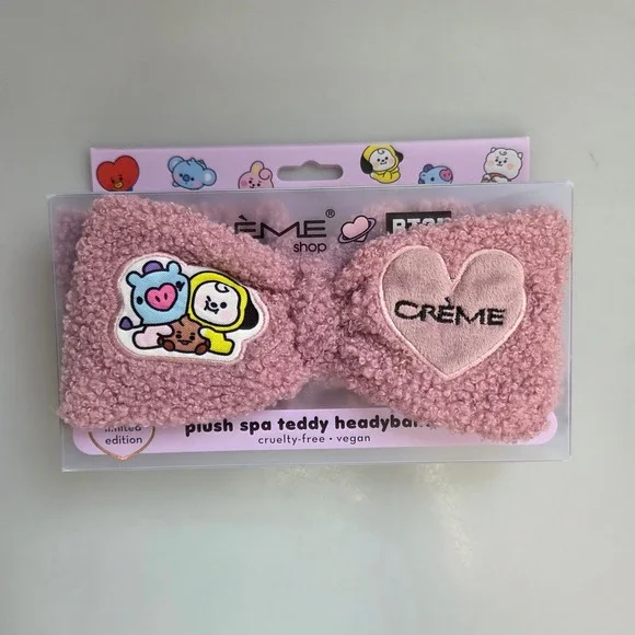 The Creme Shop BT21 Plush‎ Spa Teddy Headband Pink Limited Edition New