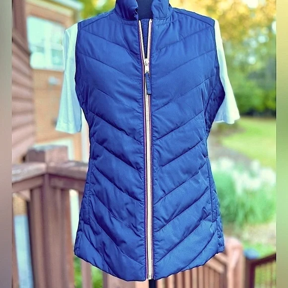 Talbots Navy Puffer Vest Small