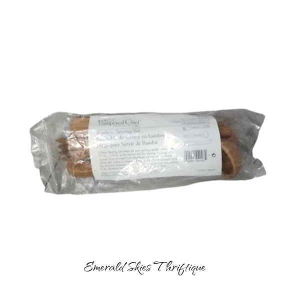 Pampered‎ chef bamboo serving set