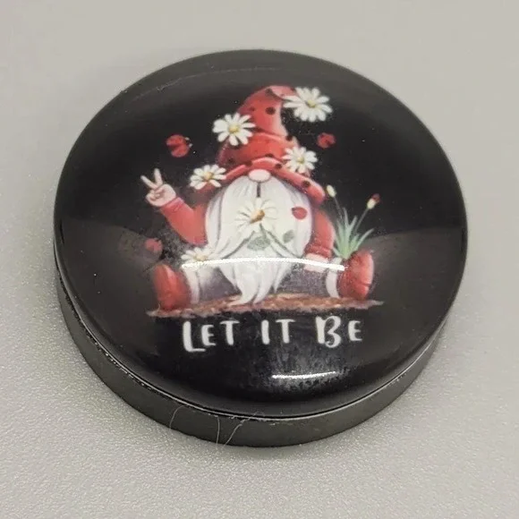 Let It Be Gnome Magnet, 1 Inch Round Heavy Duty Strong Magnet,