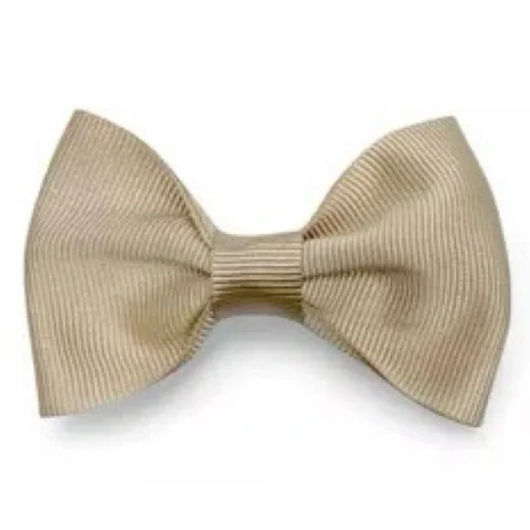 Large Tan Grosgrain Hair Bow