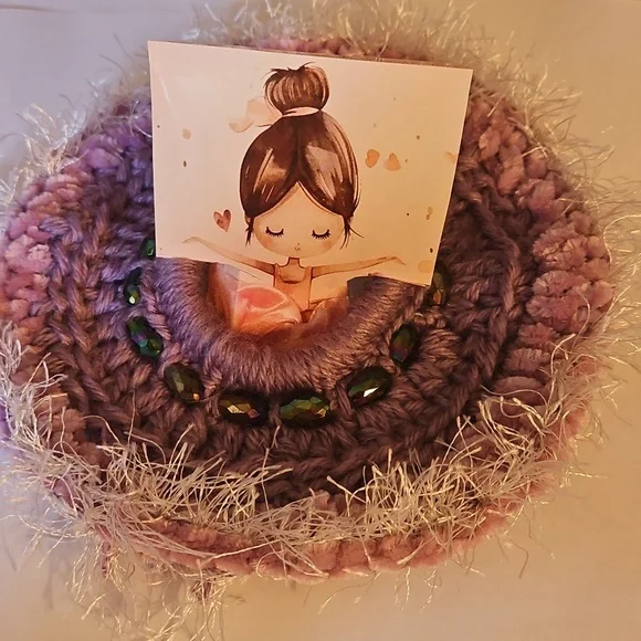 Handmade Balletcore Tutu Scrunchie Girls Purple Ballerina Bun accessory Upcycled