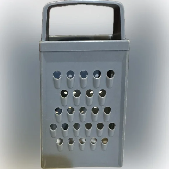 VTG SLATE BLUE PLASTIC BOX GRATER CHEESE VEGGIE POTATO CARROT KITCHEN TOOL PREP
