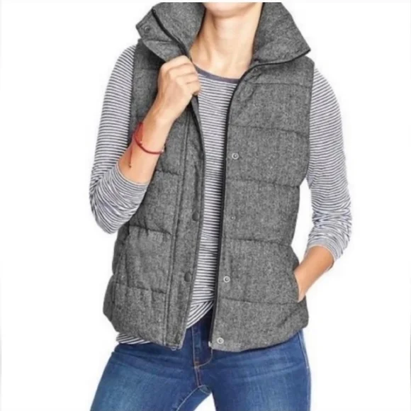 Old Navy Tweed Puffer Vest