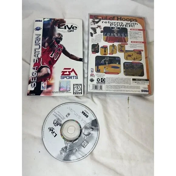 NBA Live 98, 1997, Sega‎ Saturn - CIB Complete in Box Long Box Has No Hinges