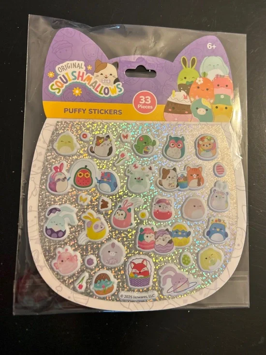 Squishmallows Purple Holographic Puffy Sticker Sheet - 33pc