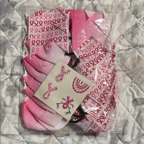 Pink Ribbon Hair Accessories Set