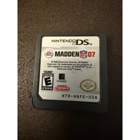 Madden NFL 07 Nintendo DS EA Sports Football Game Cartridge NTR-ANFE-USA