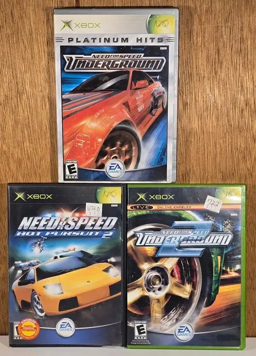Xbox Need for Speed Game Lot (3)  Underground Underground 2 Hot Pursuit 2