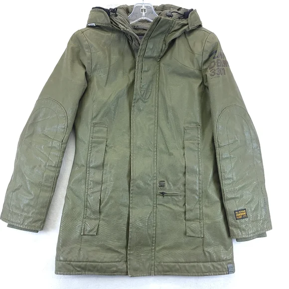 G-STAR RAW DUTY JKT Women's Jacket Size XS Green Full Zip Pockets Hooded 5204