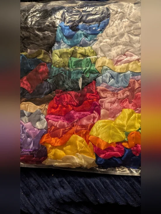 Multicolor Satin Ribbon Scrunchie Fabric Panel