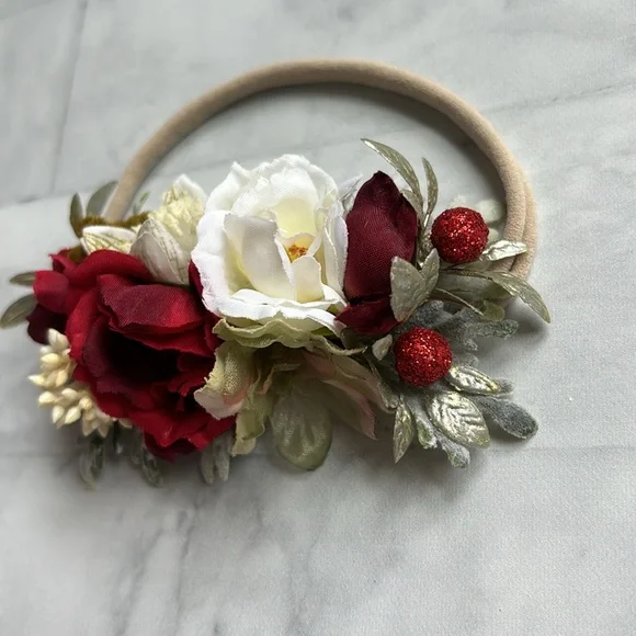 Baby Girl’s Christmas Flower Crown Headband