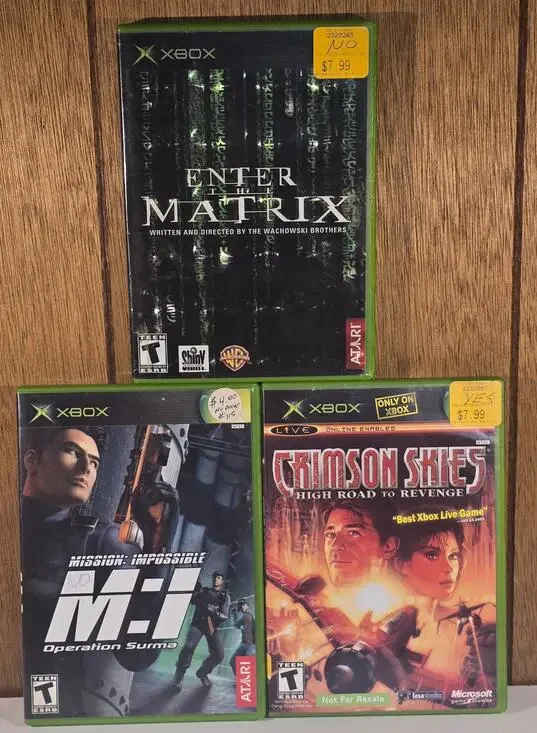Original Xbox Game Lot Enter the Matrix Mission Impossible Crimson Skies