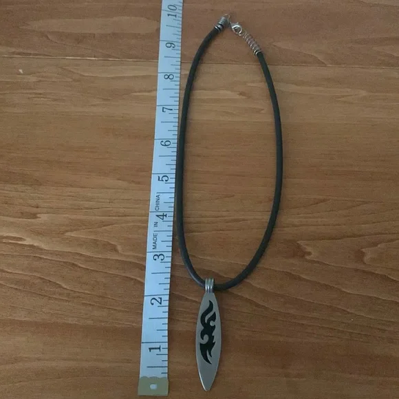 Black and Pewter Toned Tribal Vibe Necklace