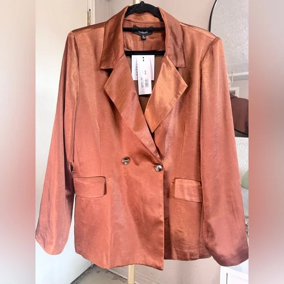 NWT - Aakaa Shimmering Bronze Blazer - Size M
