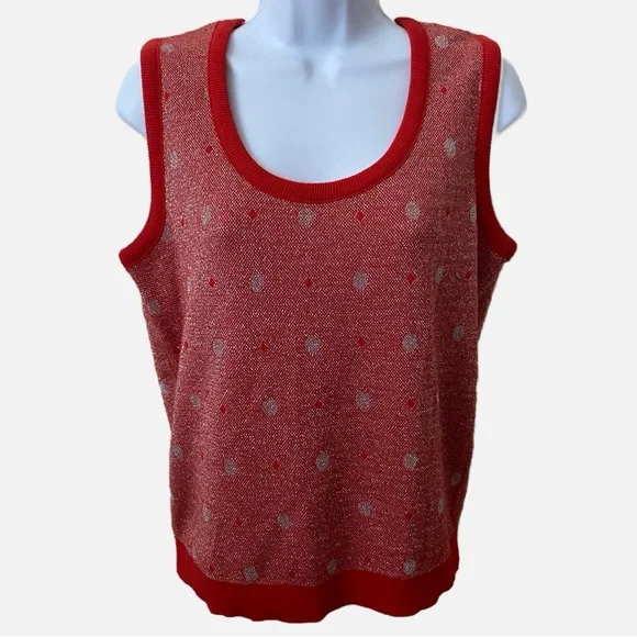 Red Polka Dot Knit Vest