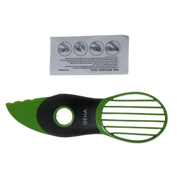 GEHA 3-in-1 Avocado Tool Slicer Pitter Peeler Green Black