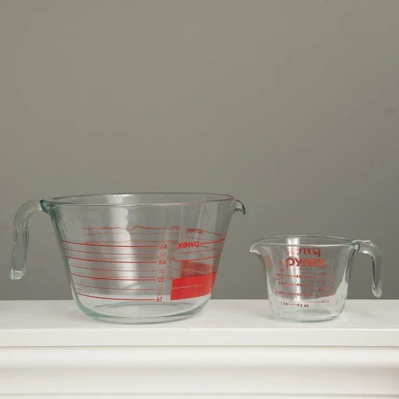 PYREX 64oz XL Glass Measuring Cup 8 AND Small 8 oz - 2 Quart & 1 Cup Food Prep