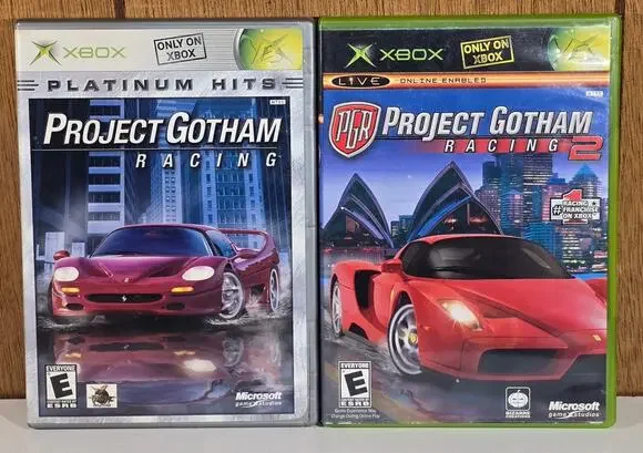 Xbox Project Gotham Racing Game Lot PGR PGR2 Platinum Hits Complete CIB