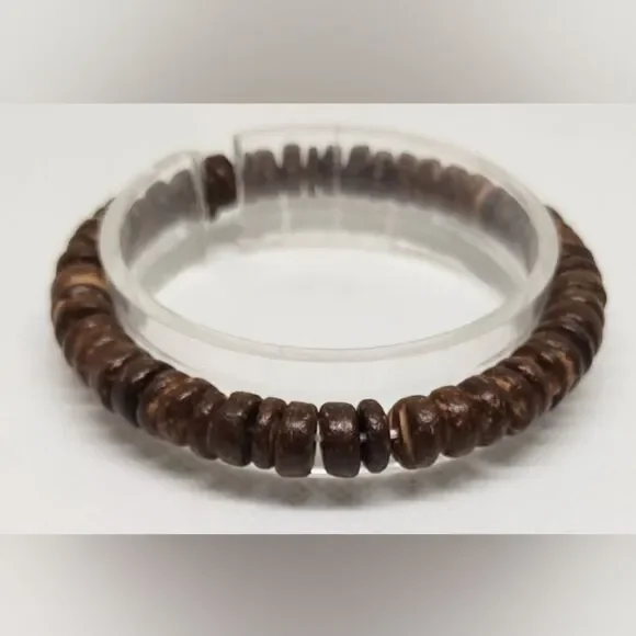 Men's bracelet beaded‎ beads brown new e56