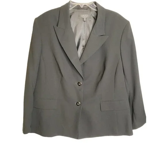 Kasper Women's Blazer Jacket Sz 24‎ Womens Black  Lined