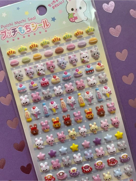 Rabbit puffy stickers pucchiri seal