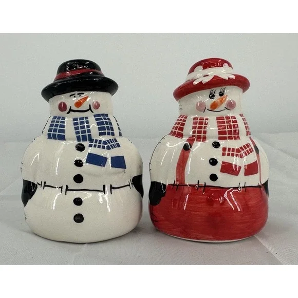 The Finishing Touch‎ American Greetings Mr. and Mrs. Snowman Salt Pepper Shakers