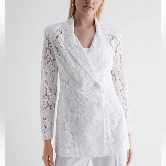 NWOT Express Double Breasted Lace Blazer