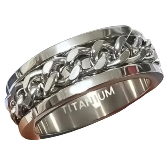 Titanium Chain Link Ring