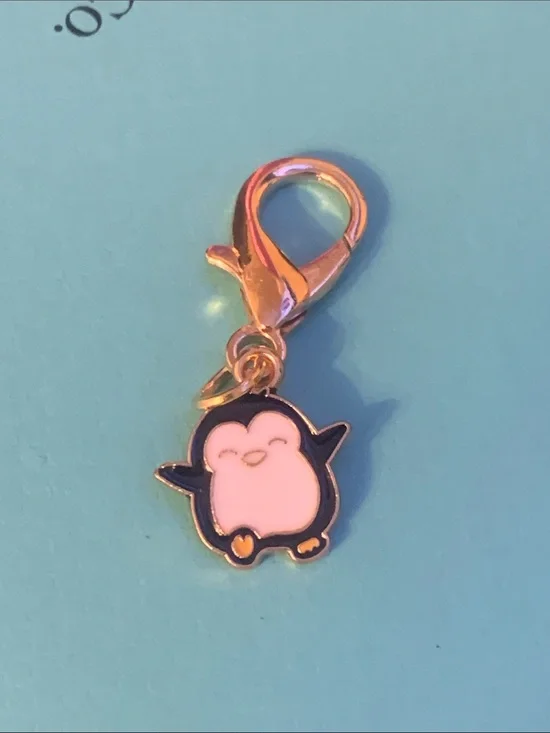 Cute Penguin  Tag Charm - Black & White