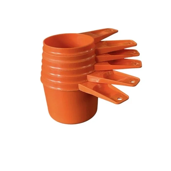 Vintage Tupperware Orange Measuring Cups X 6 Complete Set‎ 1970s