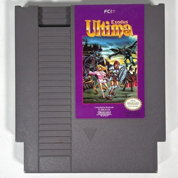 Ultima Exodus Nintendo NES Game Cartridge FCI NES-UL-USA Authentic Retro RPG
