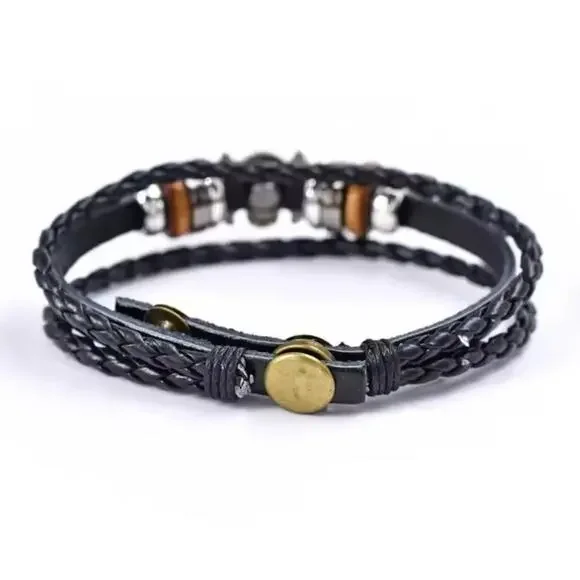 One Piece Bracelet Leather Style Anime Manga Pirate Luffy Cosplay Birthday Gift