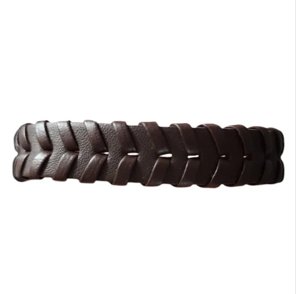 Brown Braided Leather Bracelet