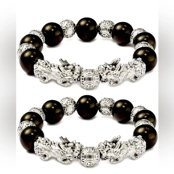 Feng Shui Black Obsidian Wealth Beads - Style B