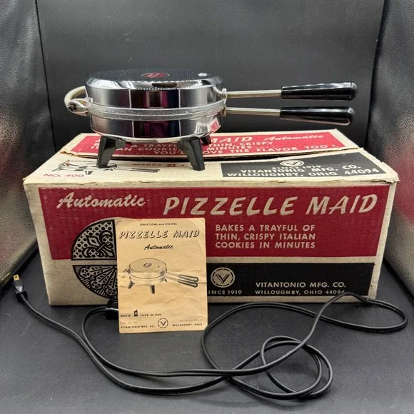 Vintage Vitantonio Pizzelle Maid 400 Italian Cookie Maker w/ Box & Manual Tested