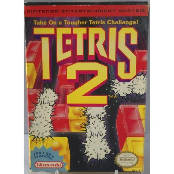 Tetris 2 - Nintendo NES - CIB - 12 Stamp - Tested and Working