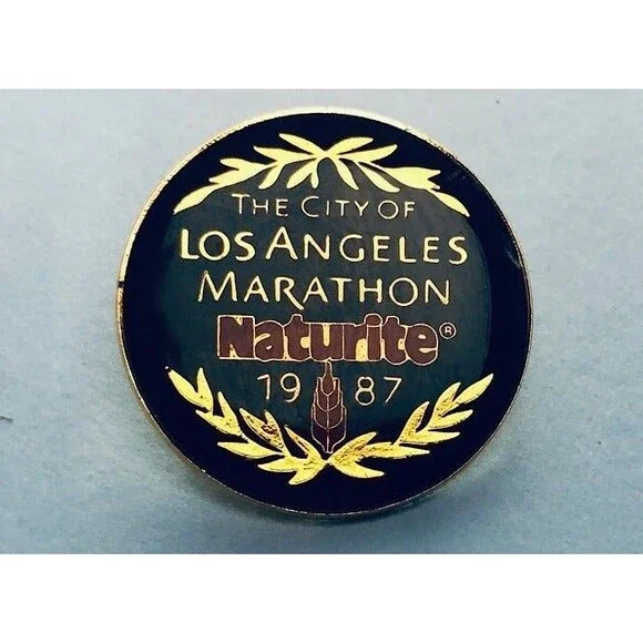 Vintage 1987 Los Angeles Marathon, Naturipe Sponsor pin