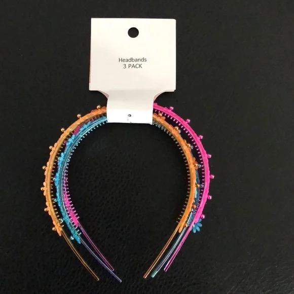 3 Girls‎ Headbands Pink Blue Orange