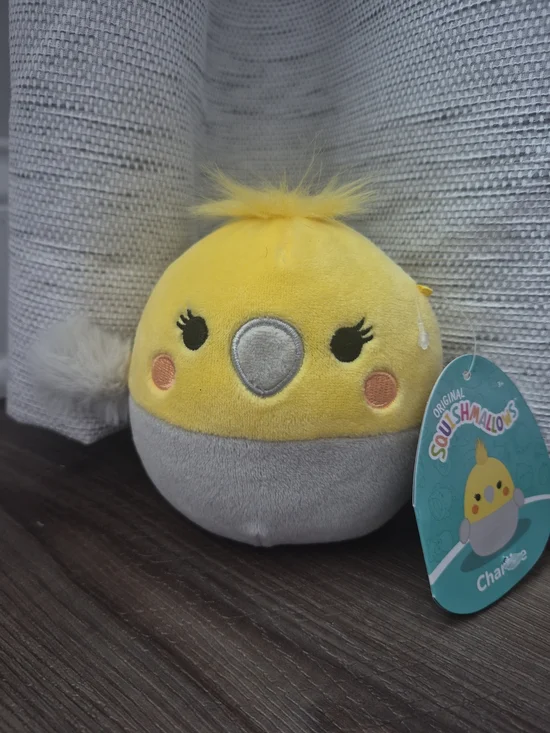 Original Squishmallows Yellow Gray Cockatiel Plush - Charlize