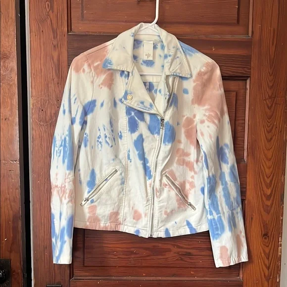 Adyson Parker tie dye motorcycle style jacket size small