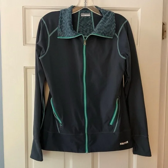 Marmot Full Zip Stretch Activewear Fleece Lined Warm Up Jacket Women’s Size L