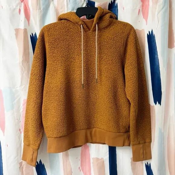 Athleta Tugga Sherpa Hoodie in Cattail Brown Size Small