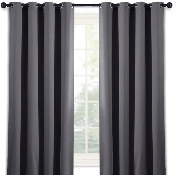Nicetown Elegant Black and Gray blackout Curtains