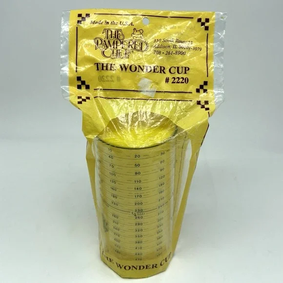 The Pampered Chef Wonder Cup Adjustable Measuring Cup Liquid & Solids #2220 New