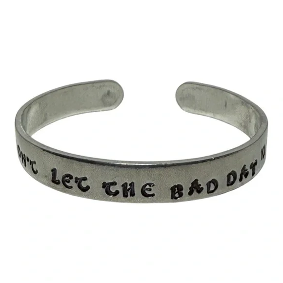Handmade motivational Celtic silver‎ adjustable hypoallergenic cuff bracelet